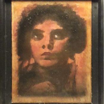 Malerei mit dem Titel "Femme, d'après Mucha" von Jean Louis Biaujeaud, Original-Kunstwerk, Öl