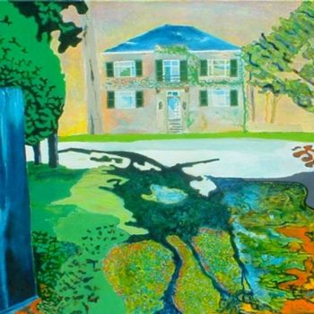 Painting titled "Villa de la mer" by Joel Lansel, Original Artwork, Acrylic