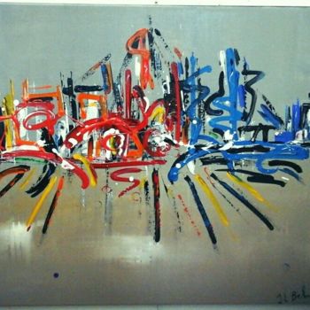 Peinture intitulée "ville de lumière" par Jean Louis Belmonte, Œuvre d'art originale, Acrylique
