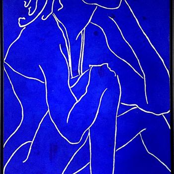 Painting titled "femme assise" by Jean-Luc Celereau De Clercq, Original Artwork, Pigments