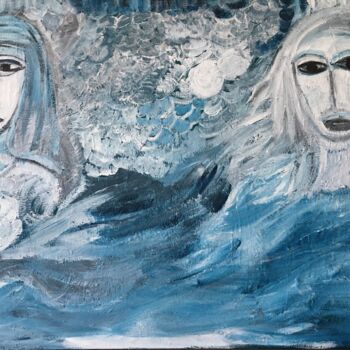 Peinture intitulée "nageuses" par Josiane Kerherve, Œuvre d'art originale, Acrylique