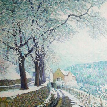 Peinture intitulée "Snow at Eberstein S…" par Jm Guenard, Œuvre d'art originale, Huile