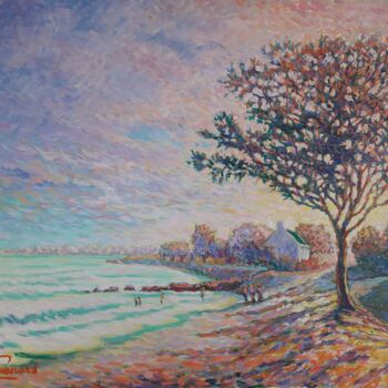 Pintura intitulada "Soir de haute mer à…" por Jm Guenard, Obras de arte originais, Óleo