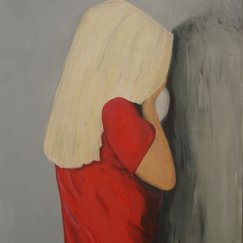 Schilderij getiteld "jeune fille" door Jean-Michel Mahaux, Origineel Kunstwerk, Acryl