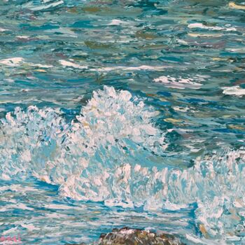 Peinture intitulée "Bord de mer corse" par Jm Mariani, Œuvre d'art originale, Huile