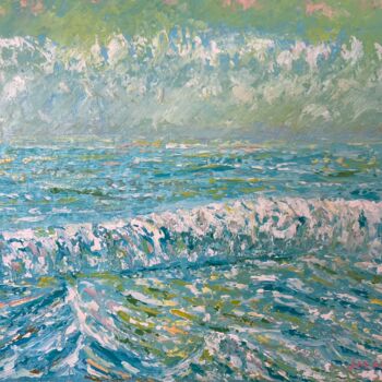 Painting titled "Bord de mer Isolella" by Jm Mariani, Original Artwork, Oil