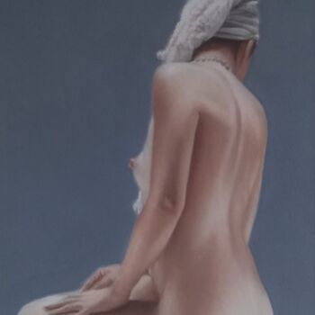 Картина под названием "Desnudo con turbante" - Jm Sa, Подлинное произведение искусства, Пастель Установлен на Другая жесткая…