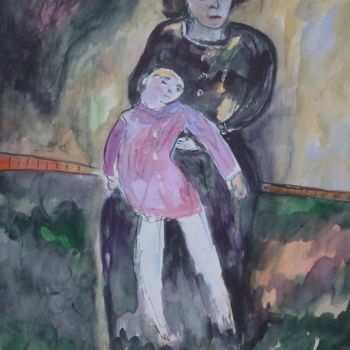 Painting titled "Enfant endormi" by Jean-Marc Zabouri, Original Artwork