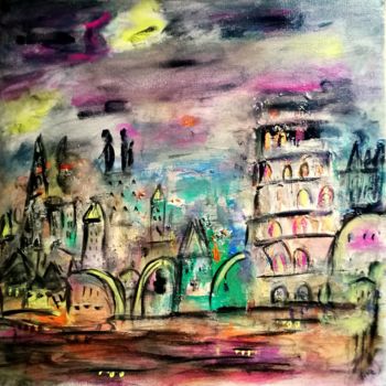Painting titled "Torre pendente" by Jean-Marc Zabouri, Original Artwork