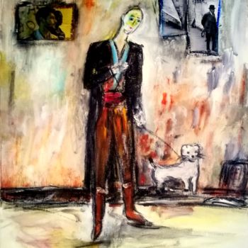 Peinture intitulée "L'homme à l'hermine" par Jean-Marc Zabouri, Œuvre d'art originale