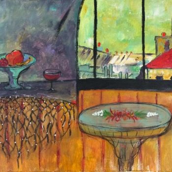 Malarstwo zatytułowany „Sous les toits” autorstwa Jean-Marc Zabouri, Oryginalna praca