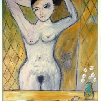 Картина под названием "Devant le miroir" - Jean-Marc Zabouri, Подлинное произведение искусства