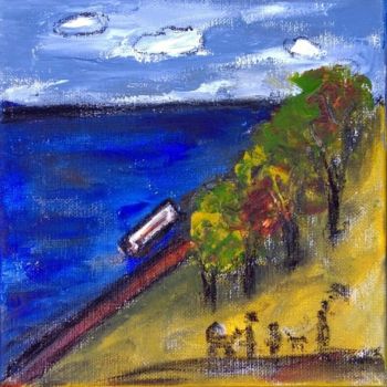 Painting titled "Promenade à Chatou" by Jean-Marc Zabouri, Original Artwork