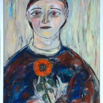 Peinture intitulée "Jeune femme au tour…" par Jean-Marc Zabouri, Œuvre d'art originale