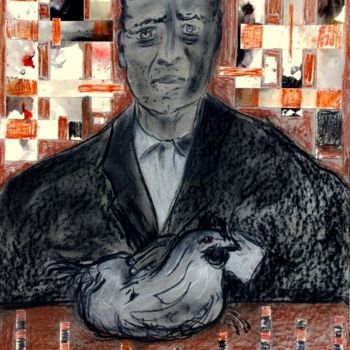 Pintura titulada "La poule apprivosée" por Jean-Marc Zabouri, Obra de arte original