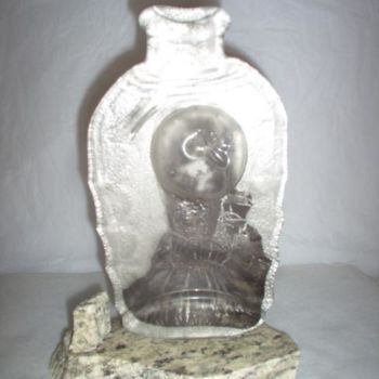 Sculpture intitulée "Fused Wine Bottle II" par Jmarc, Œuvre d'art originale