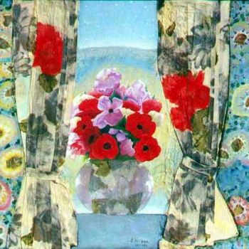 Pintura titulada "Fleurs et étoiles" por Jean Marc D'Ambra, Obra de arte original
