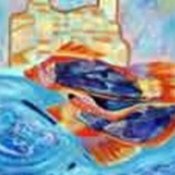 Painting titled "Poissons sur Antibes" by Jean Marc D'Ambra, Original Artwork
