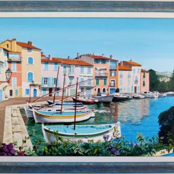 Peinture intitulée "Port de Martigues" par Jean-Marc Gilles, Œuvre d'art originale, Huile Monté sur artwork_cat.