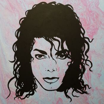 Painting titled "The king of pop" by Jmglyneart, Original Artwork, Acrylic Mounted on Wood Stretcher frame