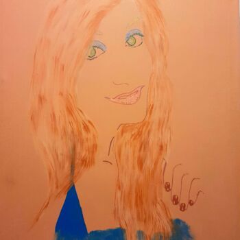 Schilderij getiteld "Jacqueline" door Jmglyneart, Origineel Kunstwerk, Acryl Gemonteerd op Frame voor houten brancard