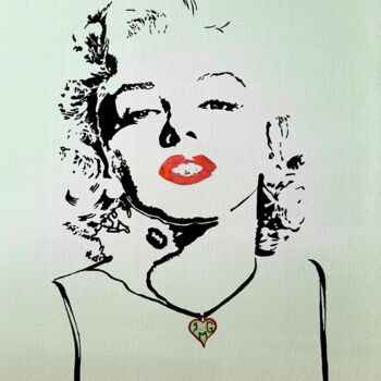 Painting titled "Marilyn" by Jmglyneart, Original Artwork, Acrylic Mounted on Wood Stretcher frame