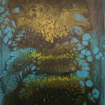 Картина под названием "La crypte" - Jmglyneart, Подлинное произведение искусства, Акрил Установлен на Деревянная рама для но…