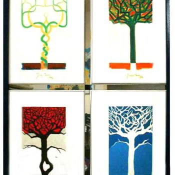 Peinture intitulée "Les 4 saisons" par Jean-Marie Holterbach, Œuvre d'art originale, Huile