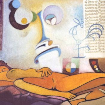 Pittura intitolato "en position" da Bhagwatam, Opera d'arte originale, Olio