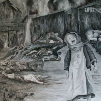 Pintura titulada "regarde et pleure" por Jean-Marc Kéraudren, Obra de arte original, Acrílico