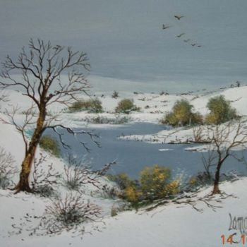 Painting titled "Neige dans le Boulo…" by Jean-Marie Lamare, Original Artwork, Other
