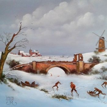 Peinture intitulée "le-castel-enneige-8…" par Jean-Marie Lamare, Œuvre d'art originale