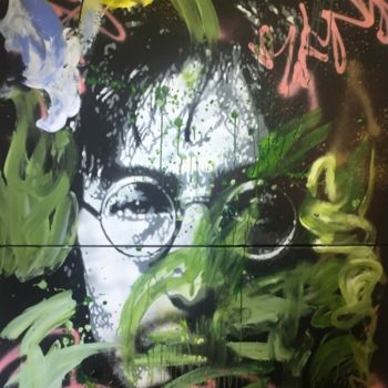 Malerei mit dem Titel "John Lennon" von Jean-Michel Lourenço, Original-Kunstwerk, Acryl