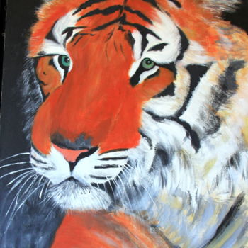 Peinture intitulée "El tigre rojo" par Jaime Martí, Œuvre d'art originale