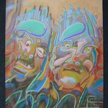 Peinture intitulée "les deux fréres" par Jmmixt, Œuvre d'art originale