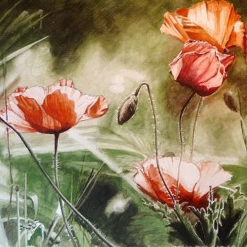 Painting titled "JOLIS COQUELICOTS" by Jean Marie Payen, Original Artwork