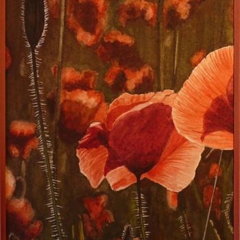 Painting titled "LES COQUELICOTS" by Jean Marie Payen, Original Artwork