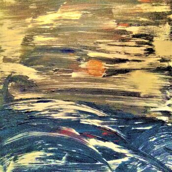 Malerei mit dem Titel "SUNSET ON TURBULENT…" von Jmsbell, Original-Kunstwerk, Acryl