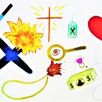 Dessin intitulée "FOR THE LOVE OF...M…" par Jmsbell, Œuvre d'art originale, Crayon