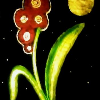 Peinture intitulée "MOON FLOWER" par Jmsbell, Œuvre d'art originale, Aquarelle