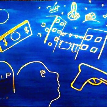 Painting titled "A MIDNIGHT HOPE" by Jmsbell, Original Artwork, Lacquer