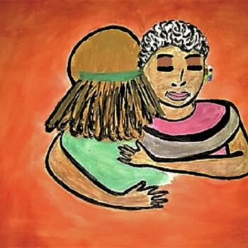 Ζωγραφική με τίτλο "KINDRED LOVE" από Jmsbell, Αυθεντικά έργα τέχνης, Ακουαρέλα