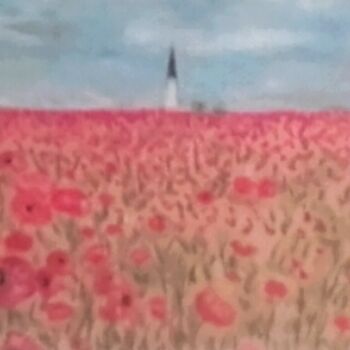 Peinture intitulée "les coquelicots D A…" par Jean-Marc Subira, Œuvre d'art originale, Pastel