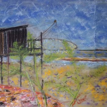 Schilderij getiteld "Carrelets au fenouil" door Jean-Marc Subira, Origineel Kunstwerk, Pastel