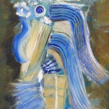 Malerei mit dem Titel "oiseau bleu" von Jean-Michel Meotti, Original-Kunstwerk