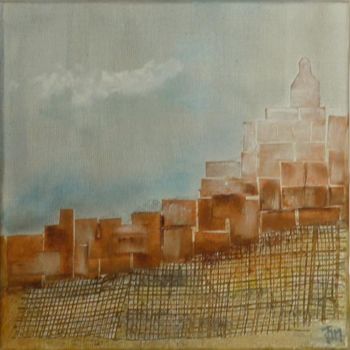Pintura intitulada "minaret" por Jean-Michel Meotti, Obras de arte originais