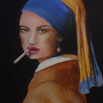 Painting titled "la jeune fille a la…" by Jean-Noel Cognet, Original Artwork, Acrylic