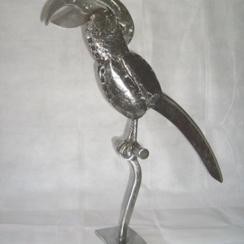 Sculpture intitulée "le-perroquet.jpg" par Jean Noël Oeil, Œuvre d'art originale, Métaux