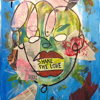 Painting titled "Share The Love" by Joanes Ahanda, Original Artwork, Acrylic