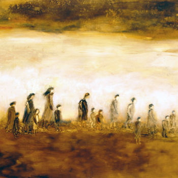 Painting titled "SALE TEMPS SUR LA P…" by Jo Marti, Original Artwork, Oil